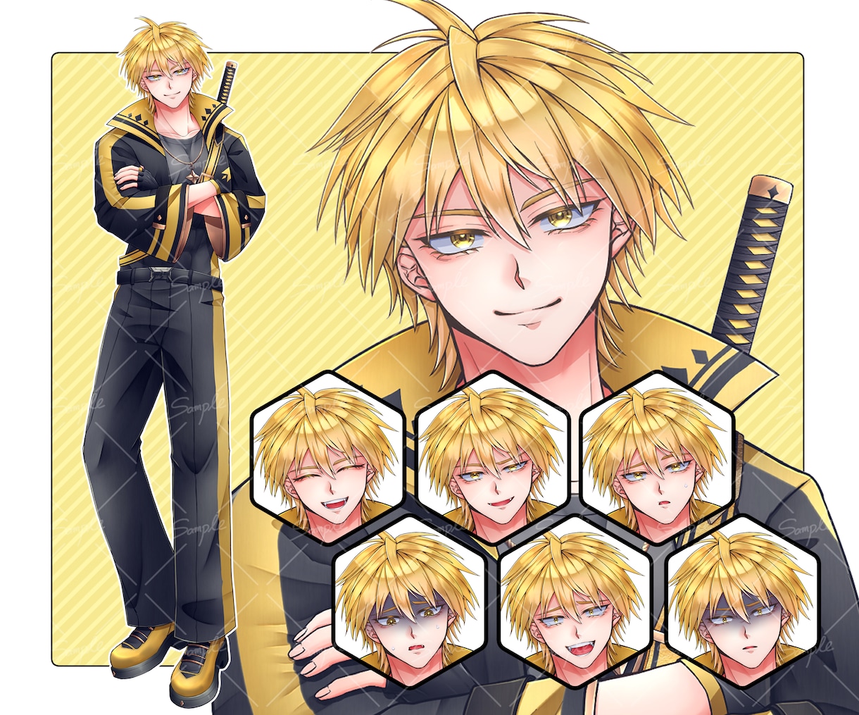 男性イラストが得意！アイコン・立ち絵など制作します 【商用利用可】SNS・配信・TRPGなど幅広く対応します イメージ2