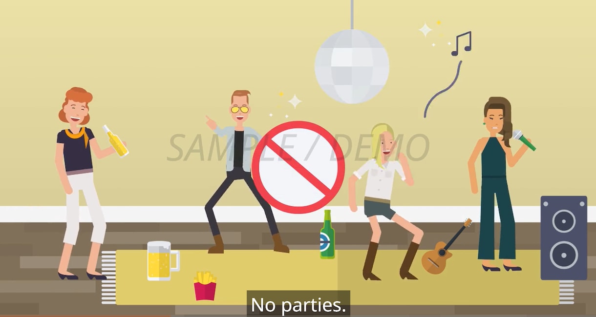 民泊の重要ルールアニメ動画(英語)を提供します ゲストに守ってほしい3ルールを1分で伝えます イメージ1