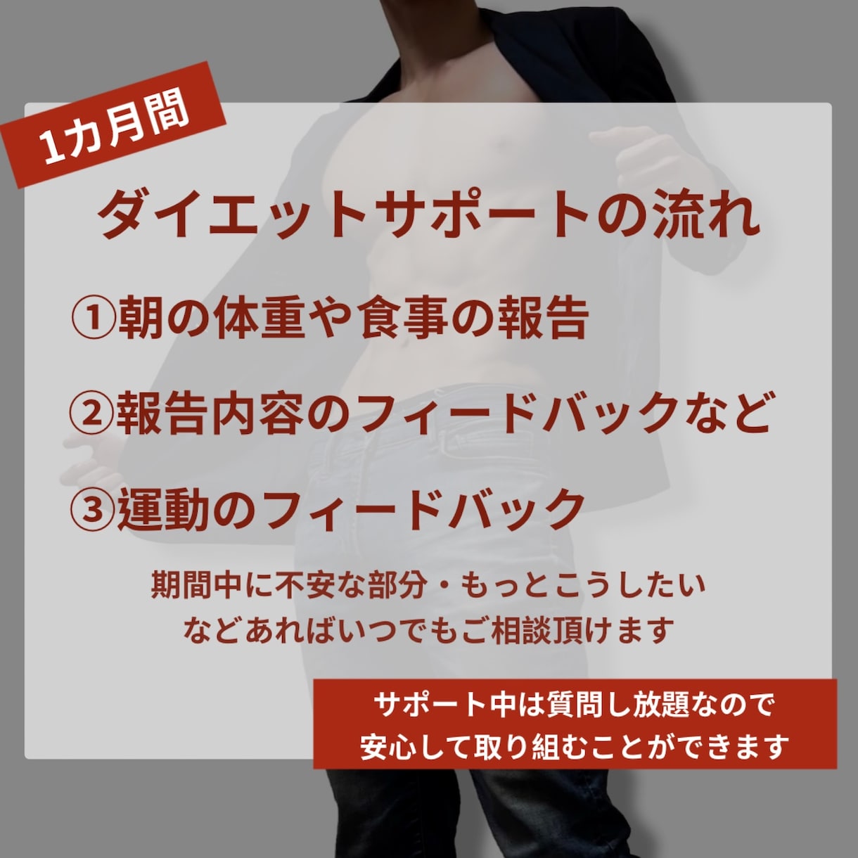 プロが1ヶ月間あなたのダイエットをサポートします 食事・運動・思考を一体でプロがサポートします イメージ5
