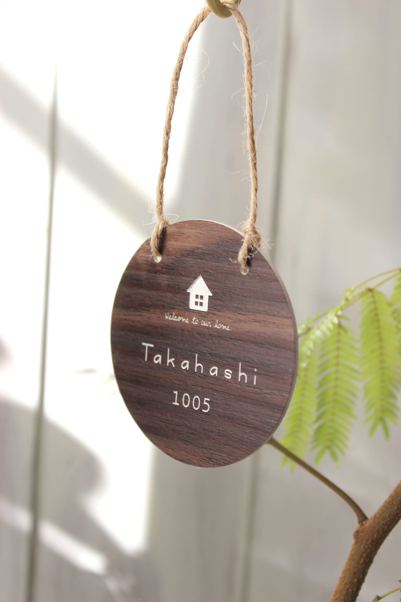 屋外対応＊サイズ変更可能♪丸型表札作成します ショップの看板にもオススメ♪デザイン・プレート色豊富です★ イメージ4
