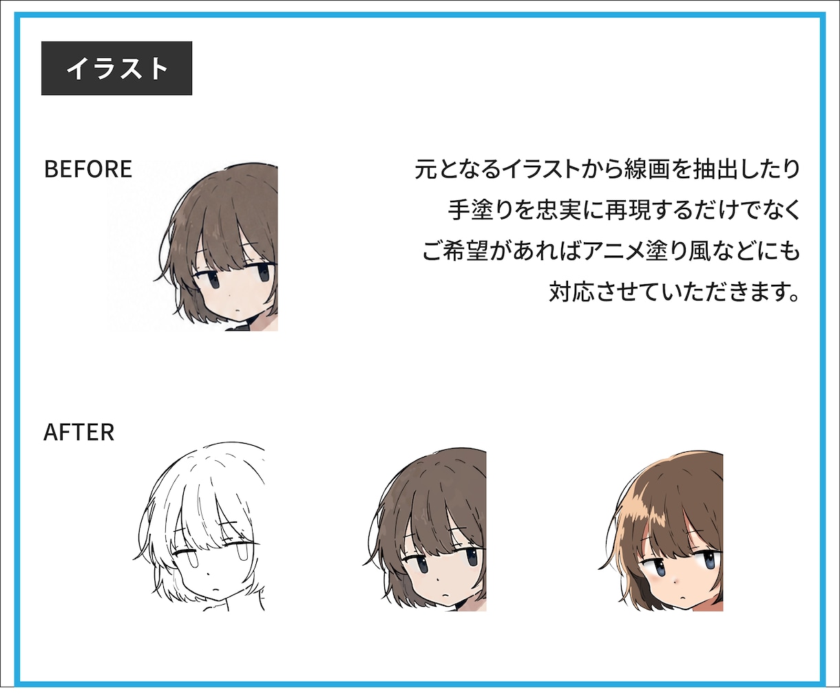 粗いロゴ画像や手書きイラストのAIデータ作成します 親切丁寧に対応いたします。安心してお任せください！ イメージ7