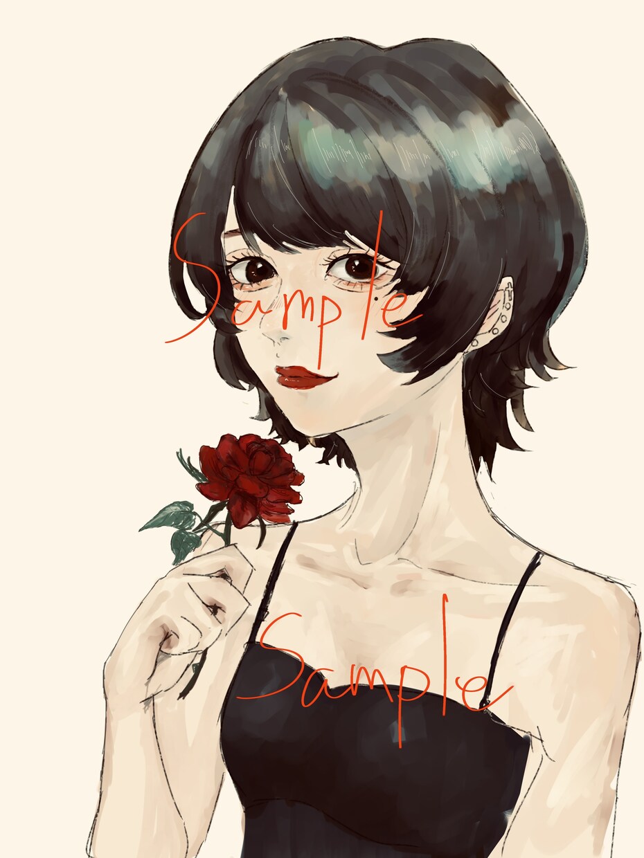 即日納品可能⭕️厚塗り風イラスト売ります 儚さを感じる女の子をアイコンにしませんか？ イメージ1