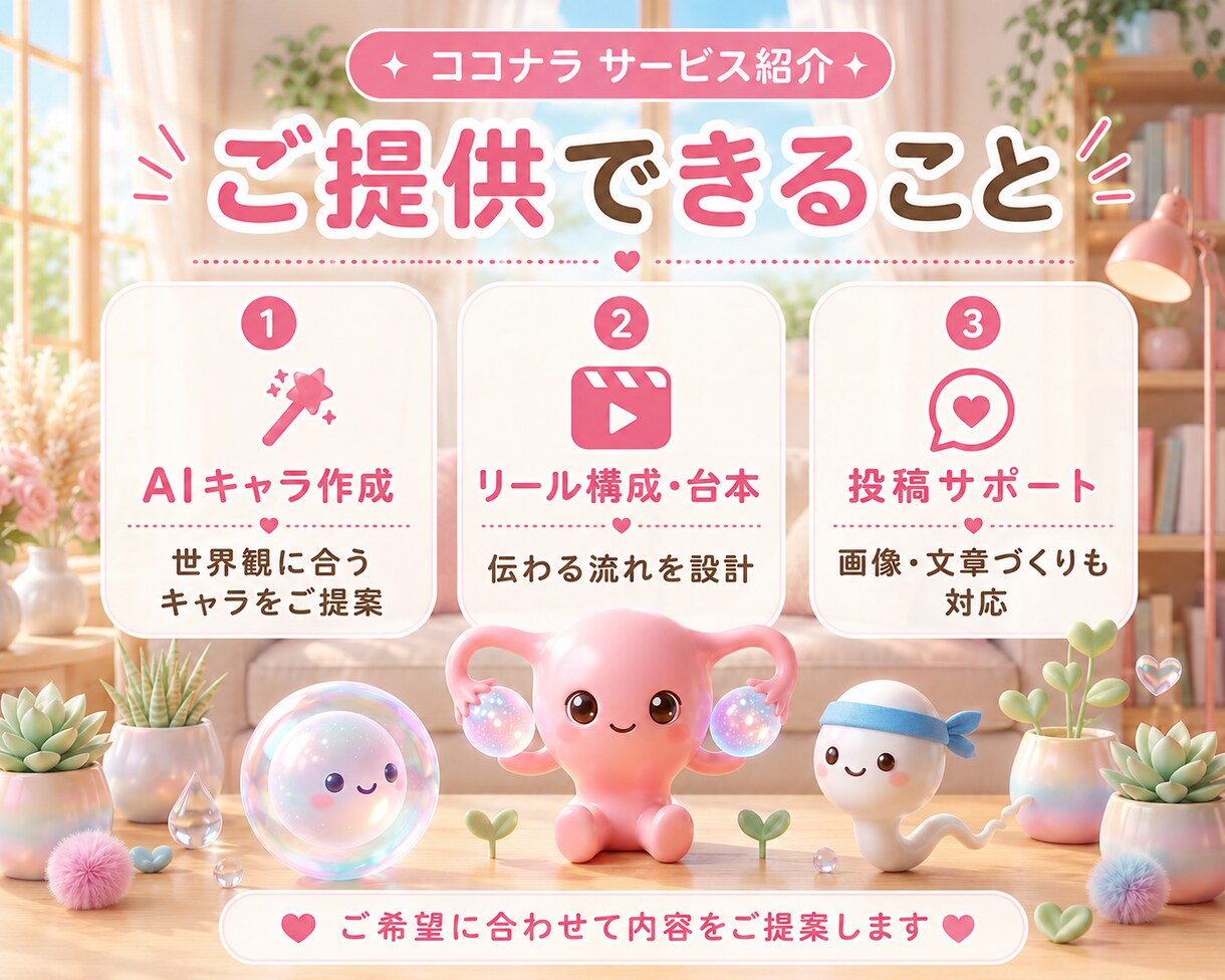 AIキャラでリール動画作ります AIキャラで顔出しなしでも印象に残るリール動画へ イメージ3