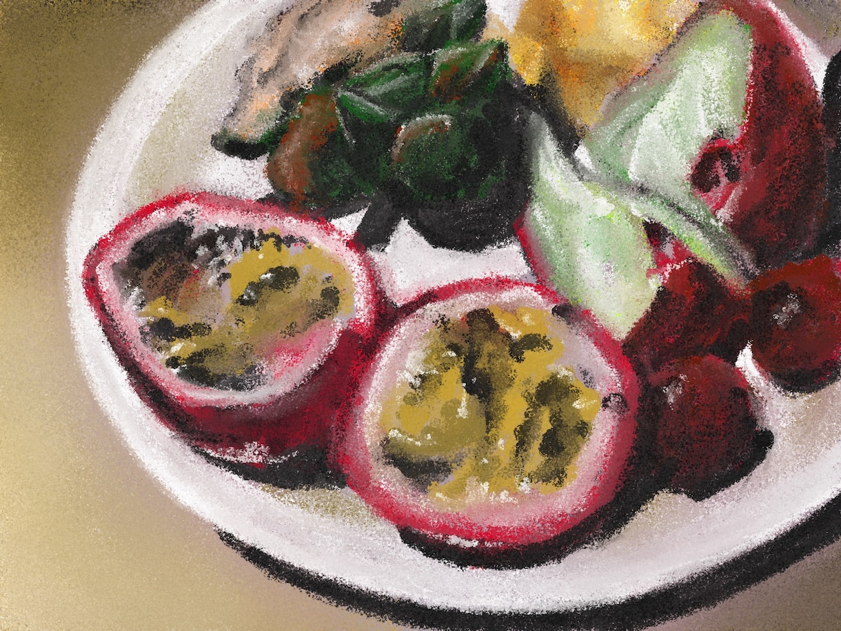 食べ物の絵をクレヨン画風でリアルに描きます 即日可！広告・宣伝・メニュー表やアイコン・ヘッダーに。 イメージ3