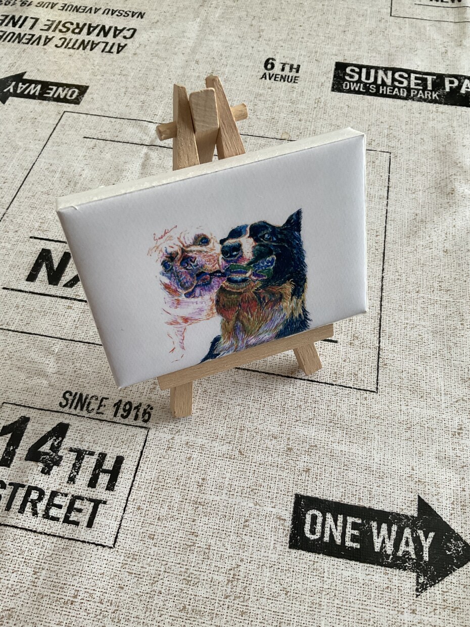 飼われてるペットの絵をペン画で描かせていただきます ペットをミニ画にして販売いたします！【⠀サイズ変更可能 】 イメージ9