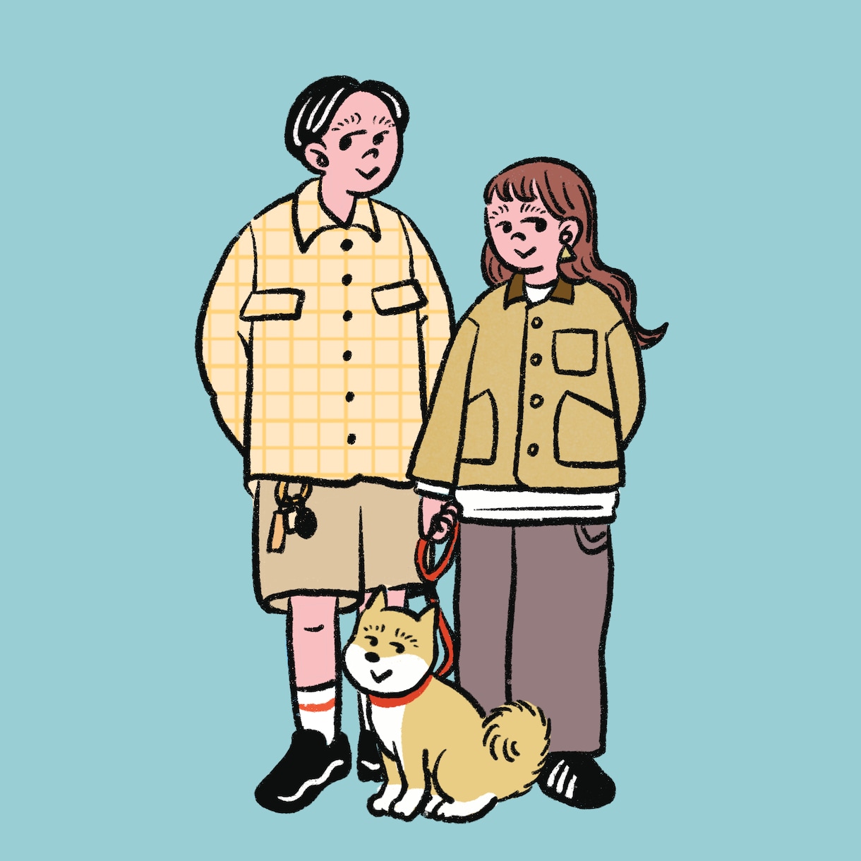 ペットと飼い主さんのPOPなイラスト作成します 記念日やアイコンにもおすすめのイラストです イメージ3