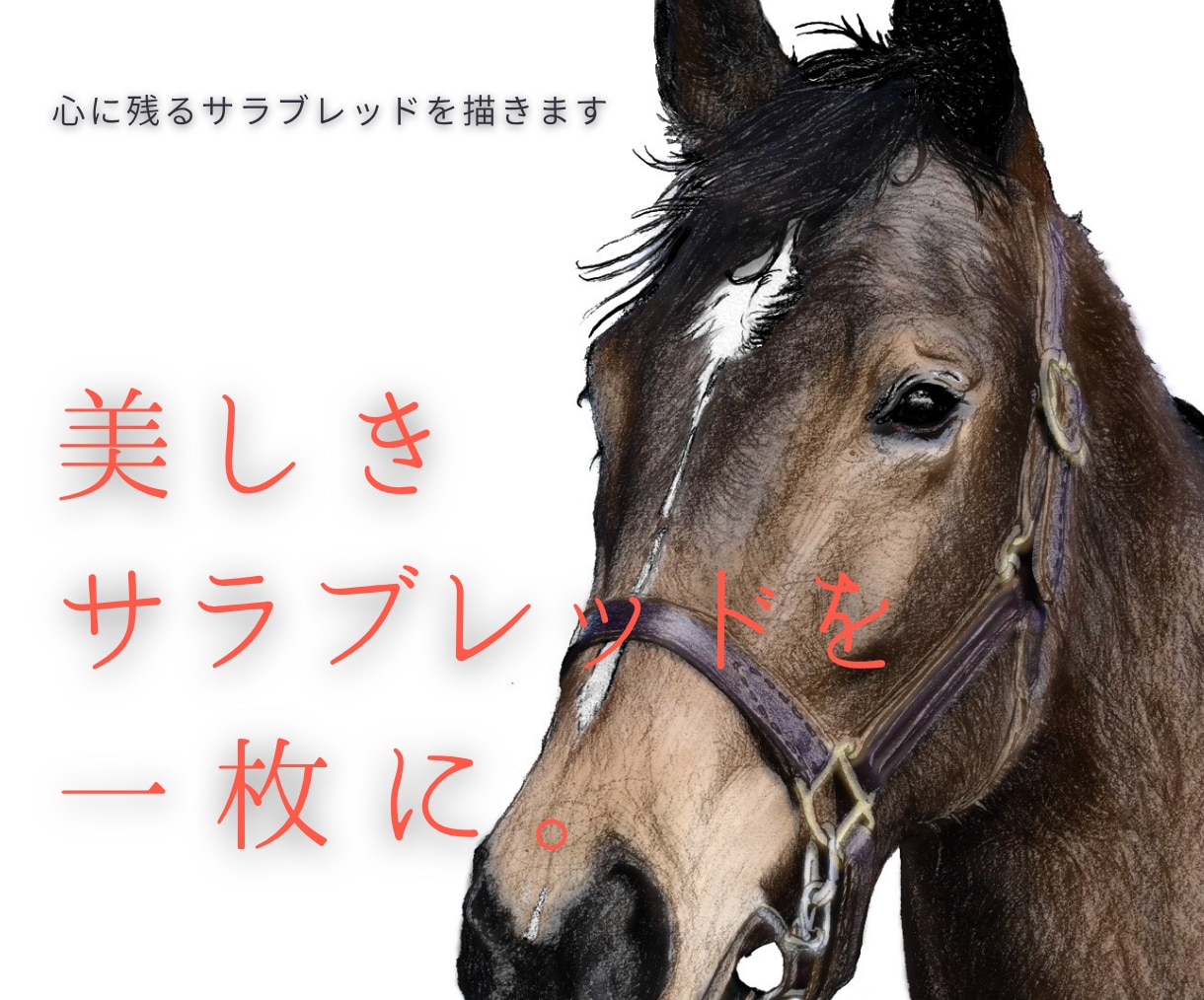 サラブレッドが主役の１枚絵を仕立てます 馬が持つ美しさや躍動感、その１頭の個性や魅力をイラストに！ イメージ1