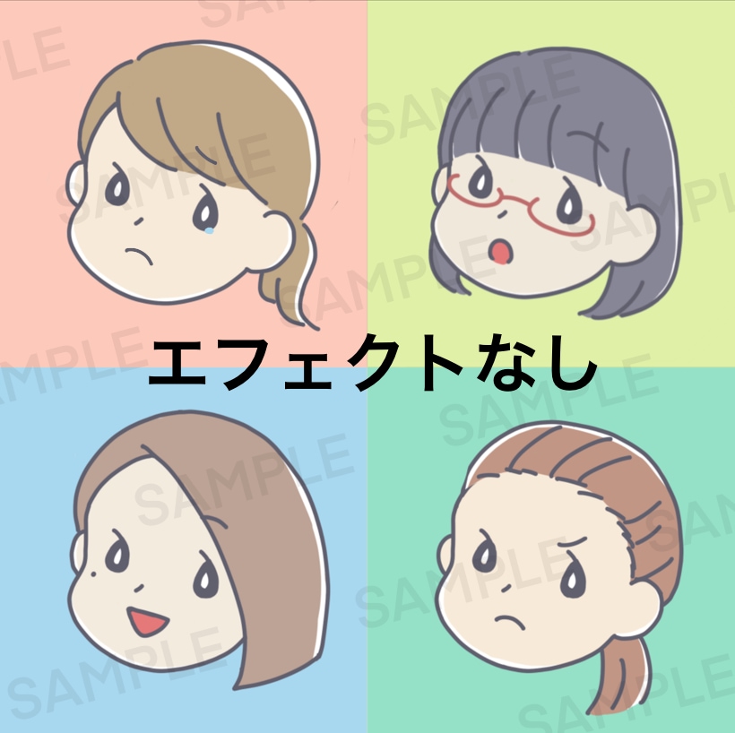 ５つの表情差分！シンプル可愛いアイコン作成します お得な表情セットを使いやすい絵柄で♡アイコンやブログなどに！ イメージ2