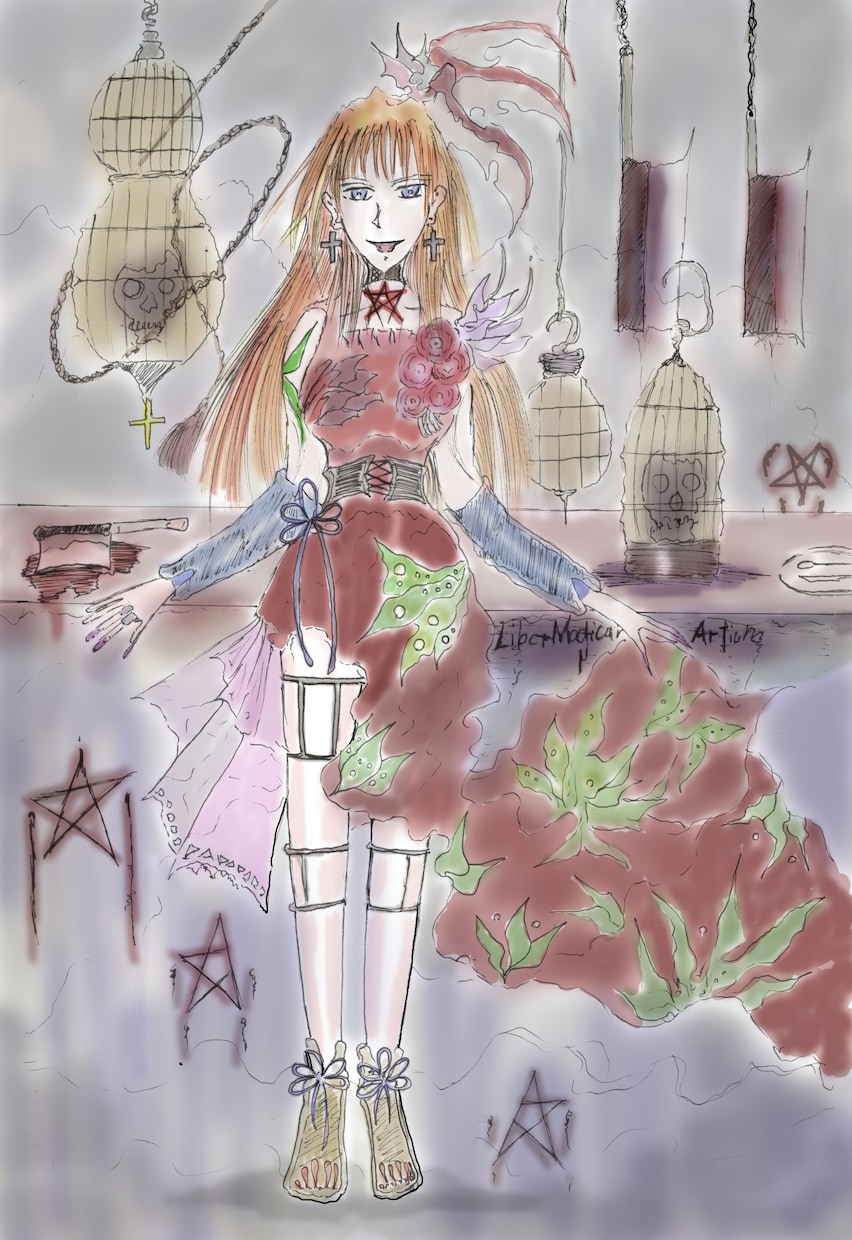 ホラーのイラスト描きます 私にしか描けない絵柄でダークで綺麗なホラーな絵を描きます。 イメージ8