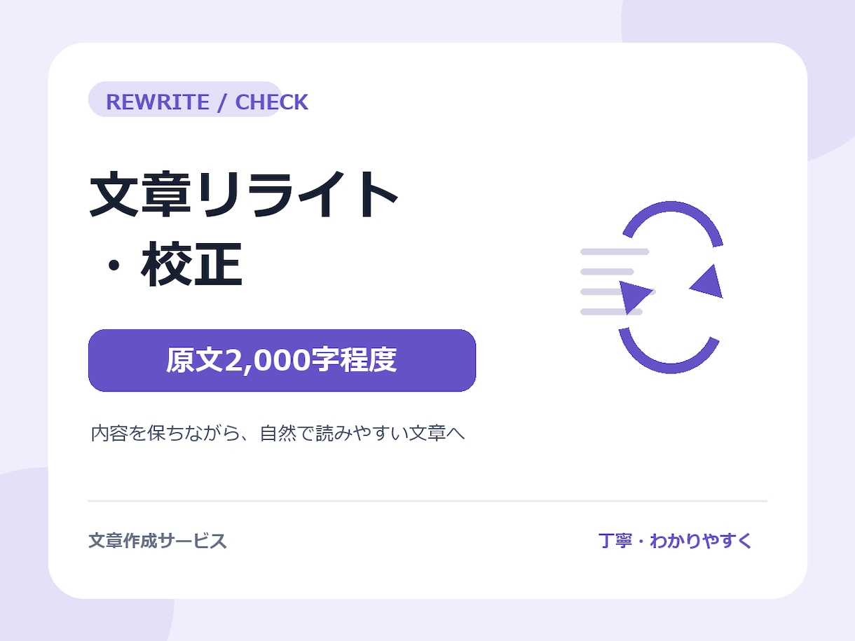 文章を読みやすくリライト・校正します 意味を保ちながら、自然で読みやすい文章へ イメージ1