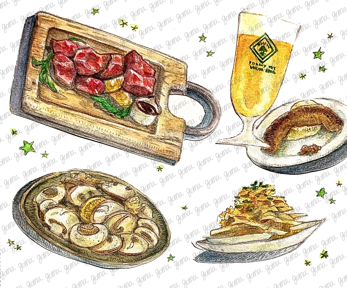 写真から食欲そそる料理イラストお描きします 水彩のあたたかみのあるメニューやPOP等作成いたします！ イメージ3