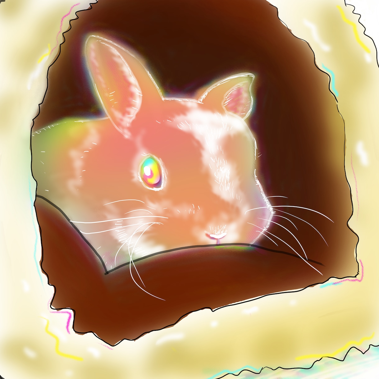 ペット・動物を三原色カラーで描きます 三原色ならではの、素朴で鮮やかなふわっとした発色です。 イメージ5