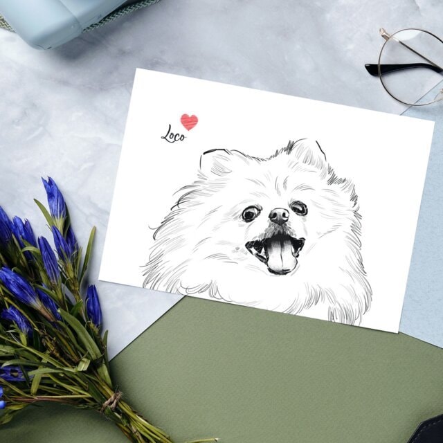 うちの子ペットをモノクロ似顔絵にします 犬・猫のお写真をシンプルでおしゃれなモノクロイラストに イメージ5