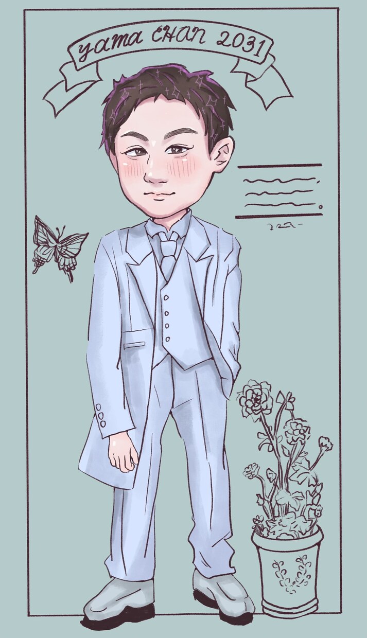 透明感のあるカラーの似顔絵描きます 可愛い似顔絵を提供させていただきたいと思い始めました♩ イメージ2