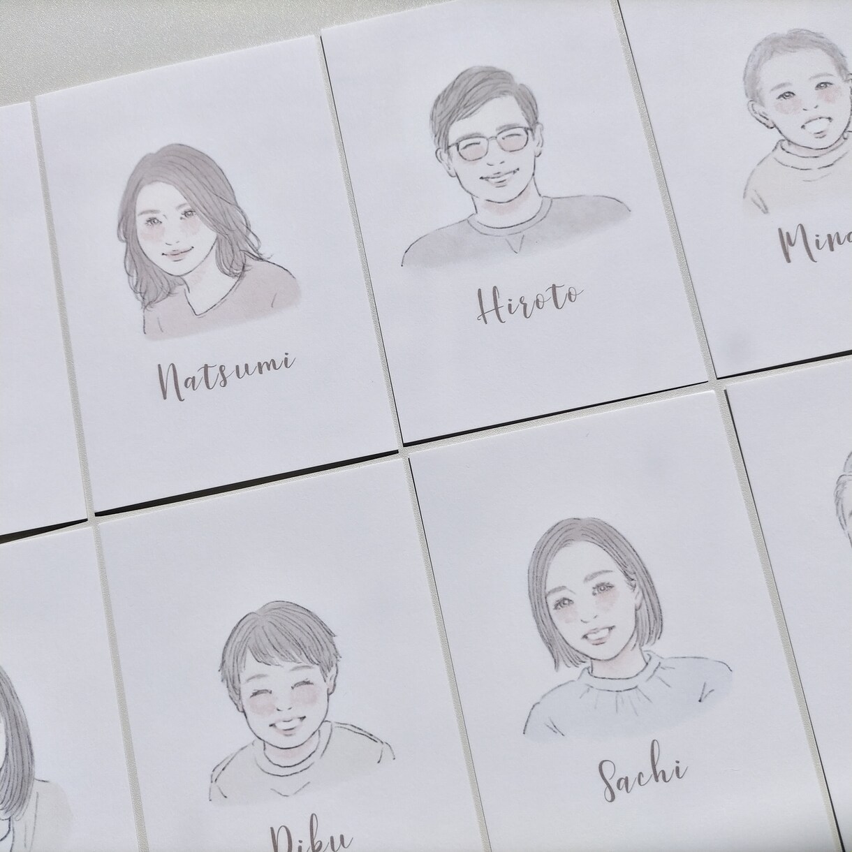 結婚式の似顔絵席札をお作りします お写真をもとに一人ひとり丁寧にお描きします イメージ8