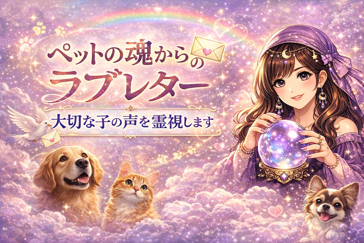 ペットの魂からのラブレター大切な子の声を霊視します 虹の橋のあの子が伝える「最後の想い」ペットの魂のラブレター イメージ1