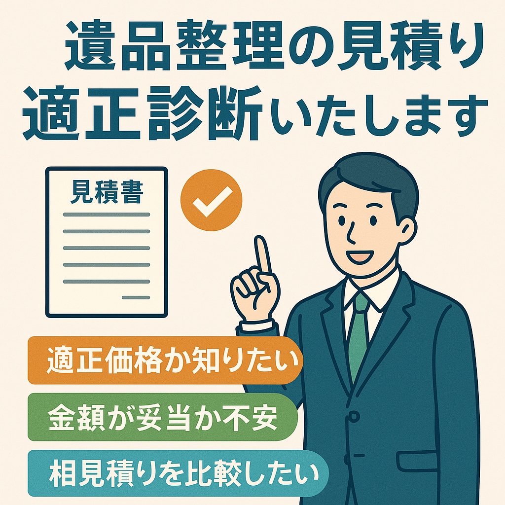 遺品整理の見積り適正診断いたします ２０年の遺品整理プロによる損しないための見積り診断 イメージ1