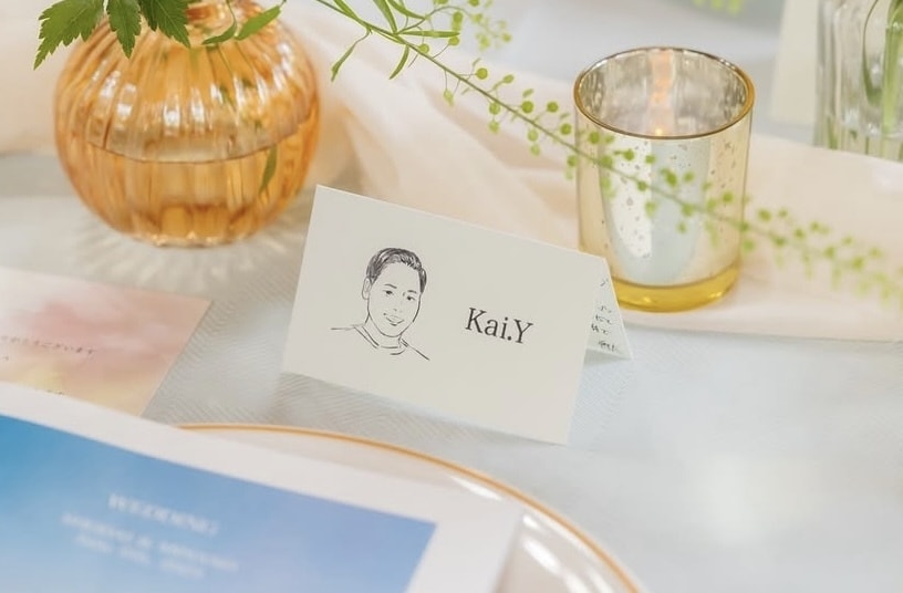 似顔絵席札を洗練されたデザインで作ります 《結婚式で参列者に驚きと喜びをお届け！》 イメージ1