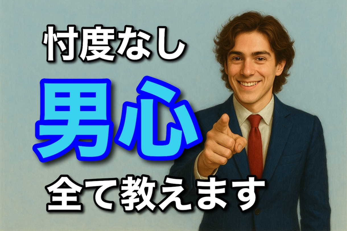 忖度なし！男心の全てをお教えします 数多の女性を口説き、騙したからこそ伝えられるリアルがあります イメージ1