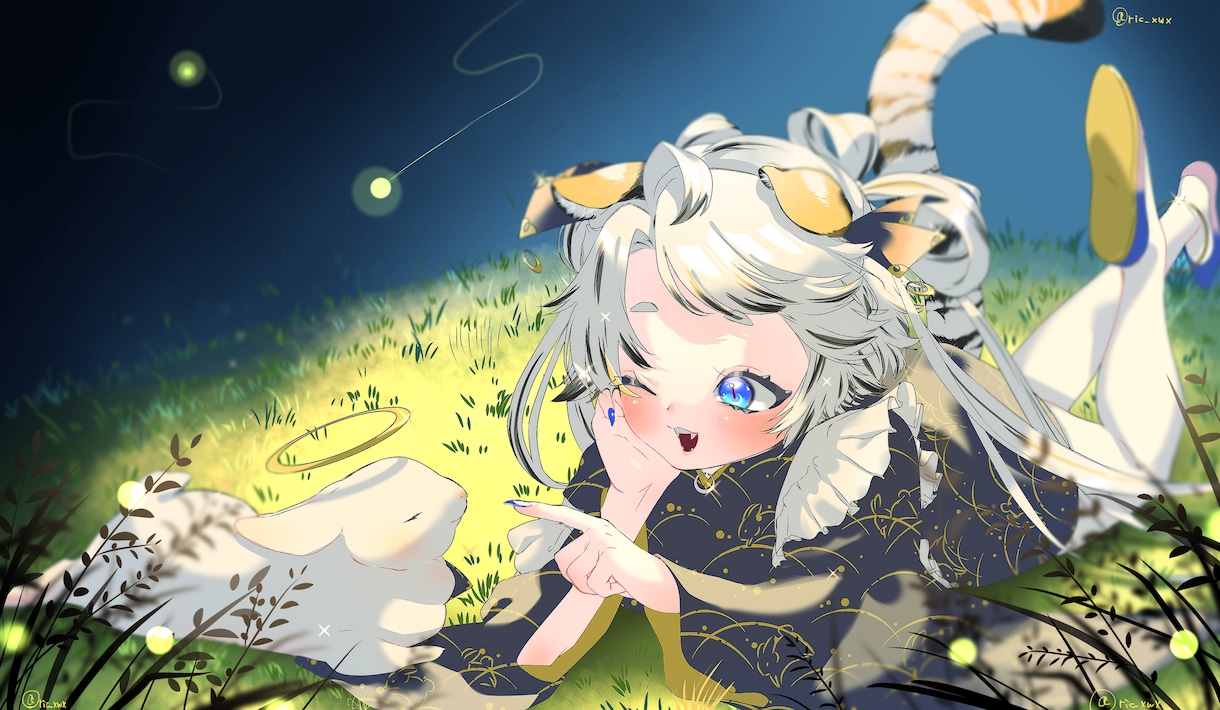 キラキラな1枚！【1枚絵】を描きます キラキラな塗りが特徴的！活動者様や準備中の方向けイラスト！ イメージ2
