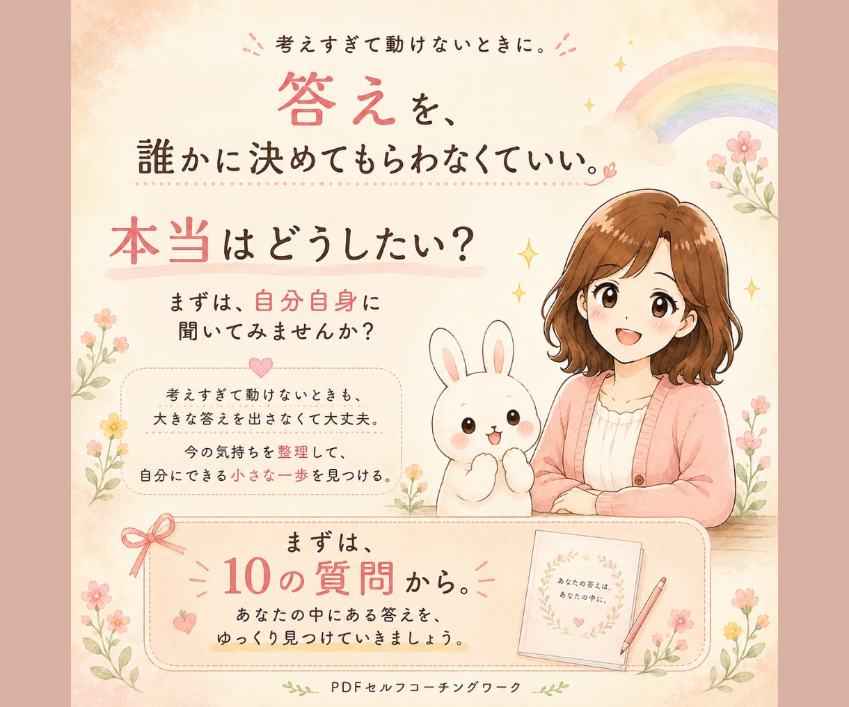 10の質問で頭の中のモヤモヤを整理します 自己分析・思考整理に｜本音と次の一歩が見つかるPDFワーク イメージ5