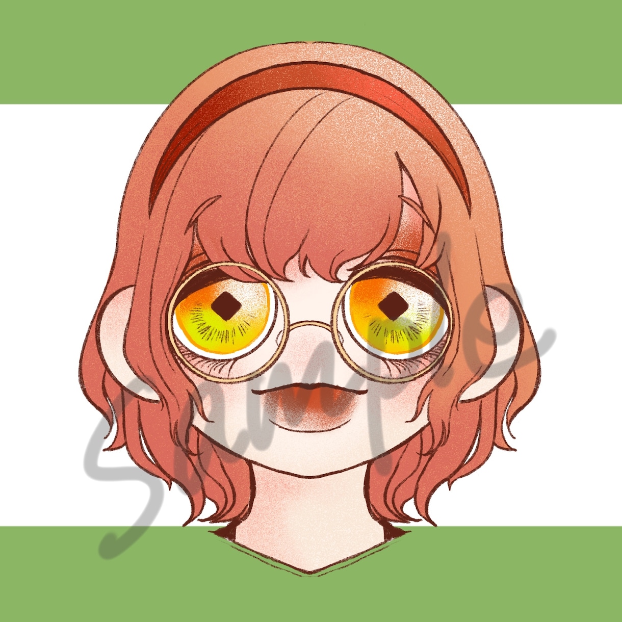 SNSで使えるアイコン描きます 印象強め！速い！ まんまるおめめのアイコン描きます イメージ2