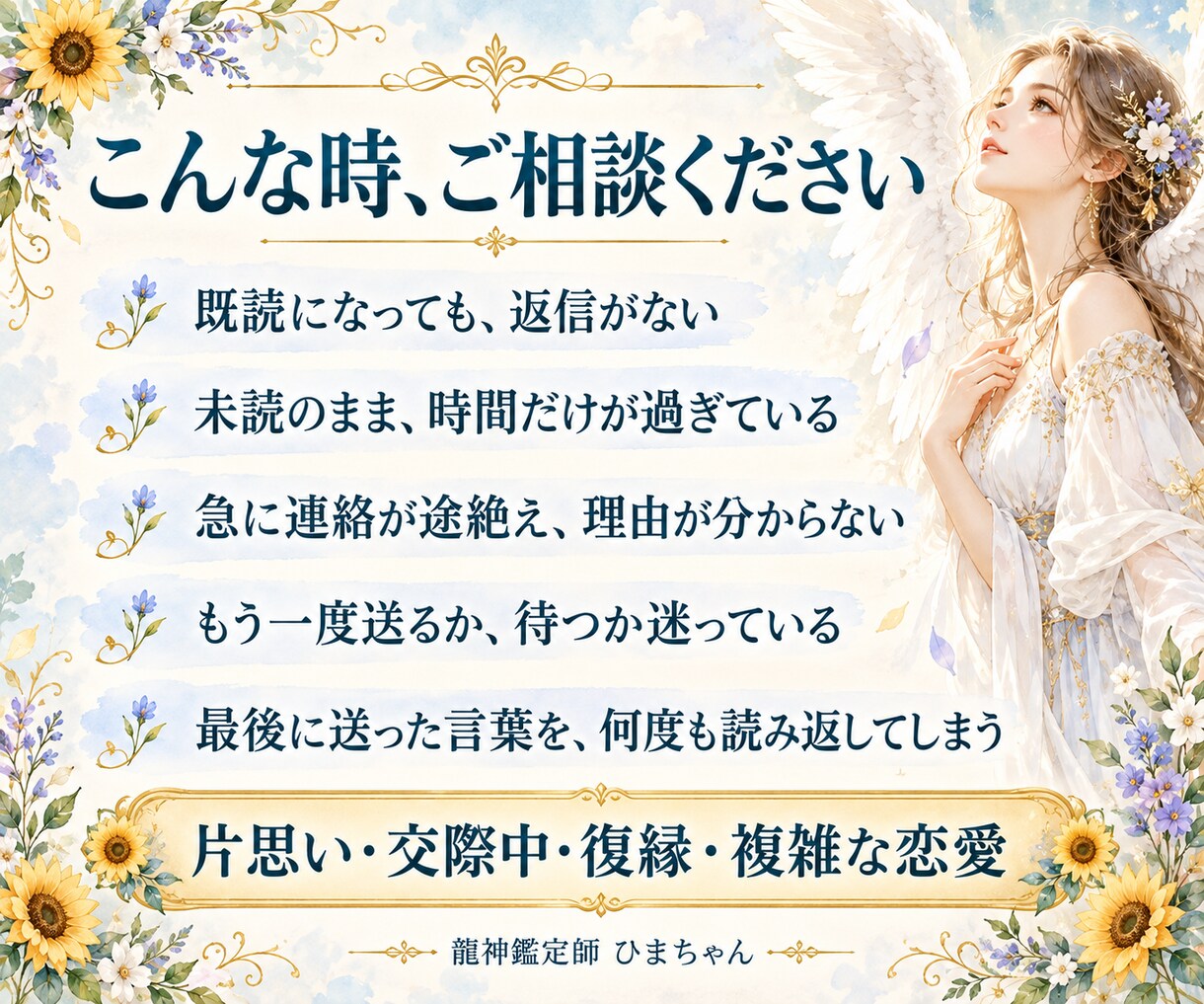 音信不通の相手の気持ちと理由を占います 既読・未読で止まった連絡。相手の本音と今の接し方を読みます イメージ2