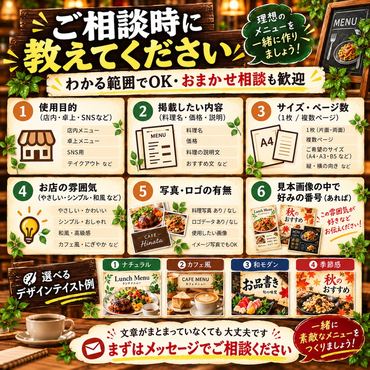 飲食店のメニュー表を見やすく制作します 居酒屋勤務経験あり！1ページから1冊まるごとまで対応 イメージ7