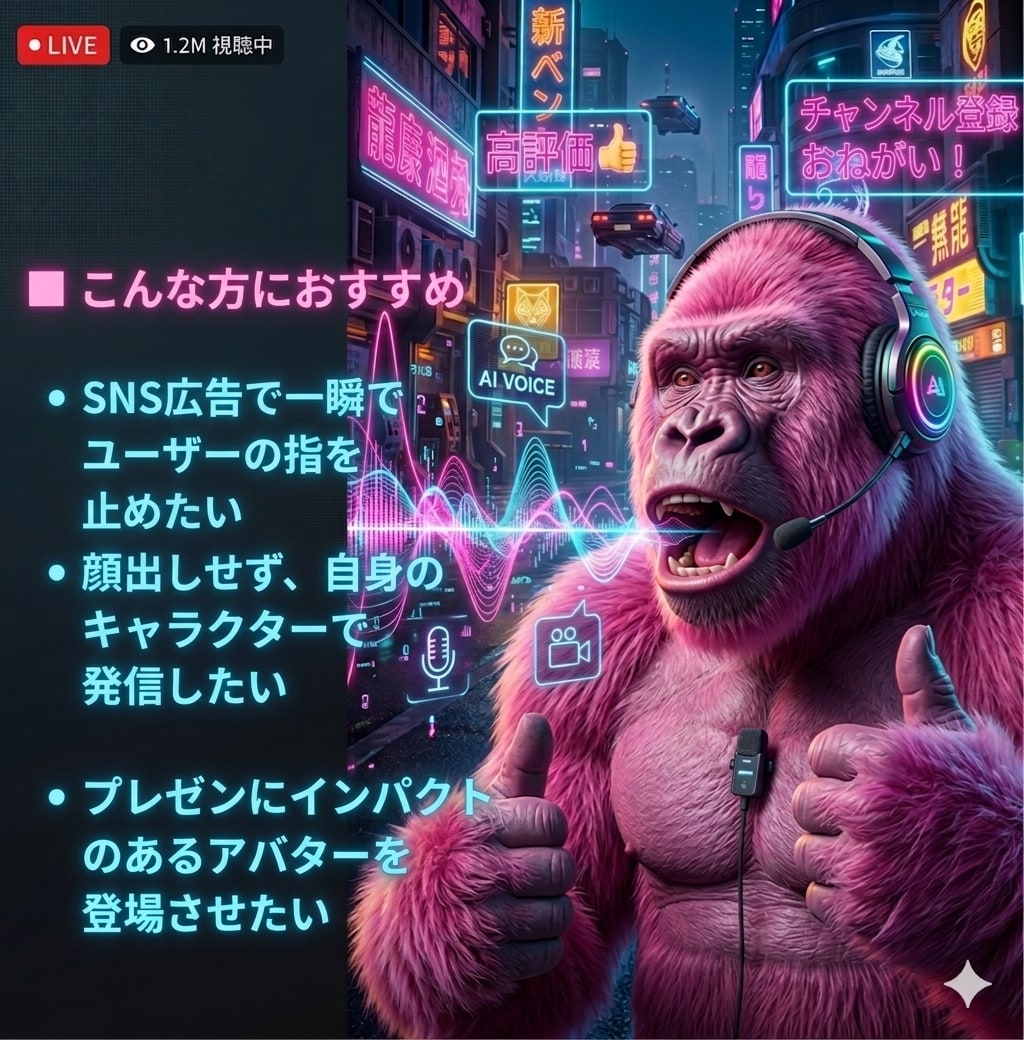 最新AI！15秒短尺！喋るインパクト動画作成します SNS広告・YouTube・自己紹介に。感情豊かな音声を再現 イメージ2