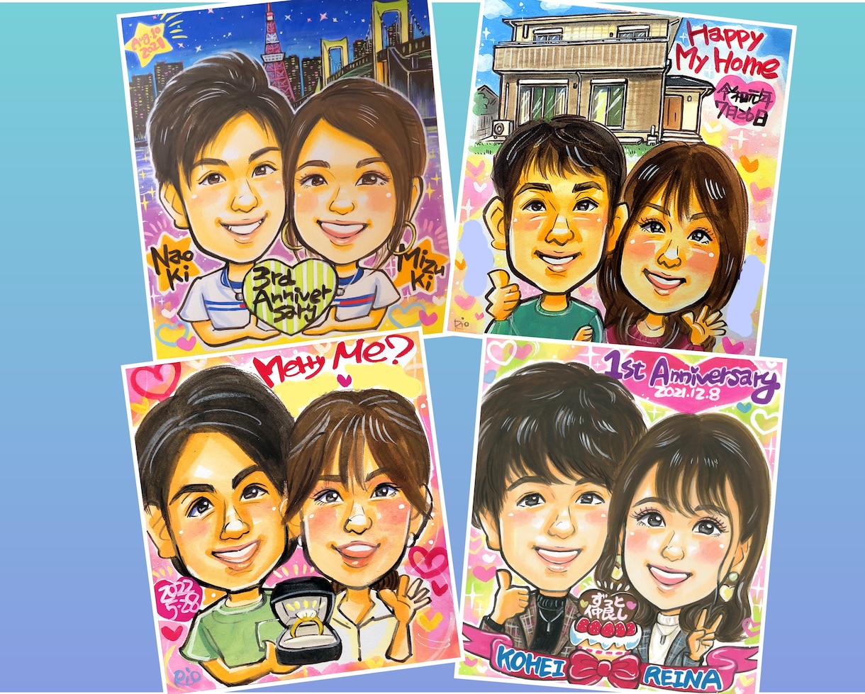 世界でたった一枚の手描き似顔絵☆お描きいたします ☆長寿祝い☆結婚式☆記念日等のプレゼントにいかがですか!!☆ イメージ10