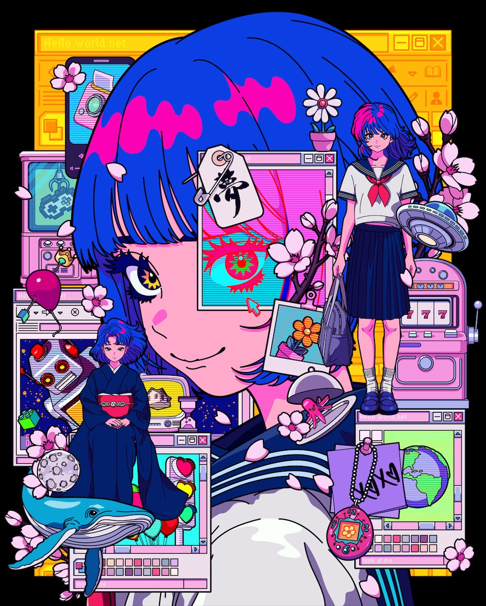 目を引くポップでオシャレな一枚絵作成します ジャケット/装画/広告/ポスター/MVなどにおすすめ！ イメージ2