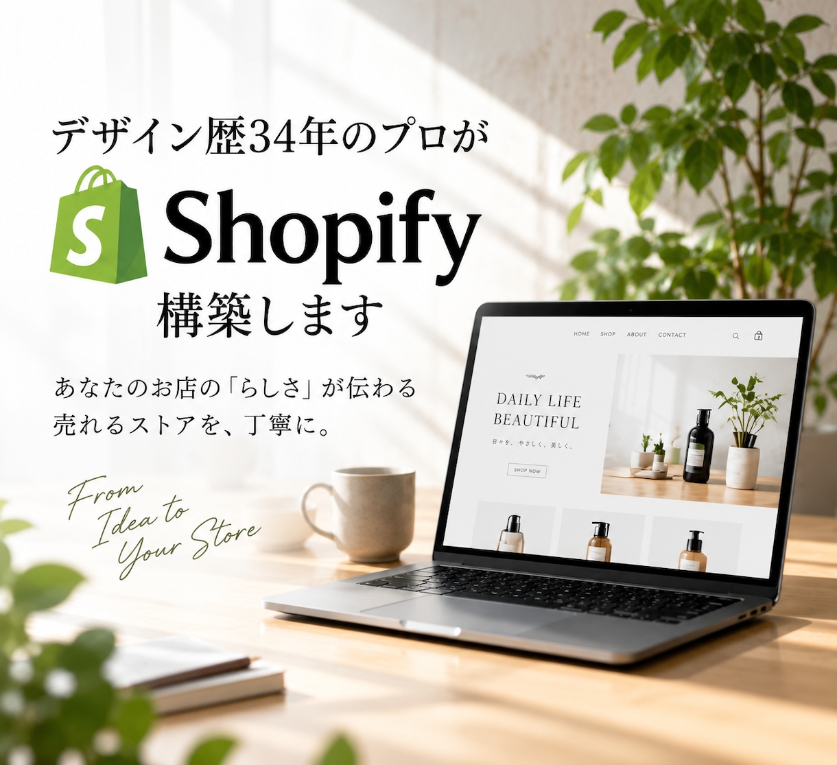 デザイン歴34年のプロがShopify構築します デザイン・バナー・商品ページまでワンストップで対応します イメージ1