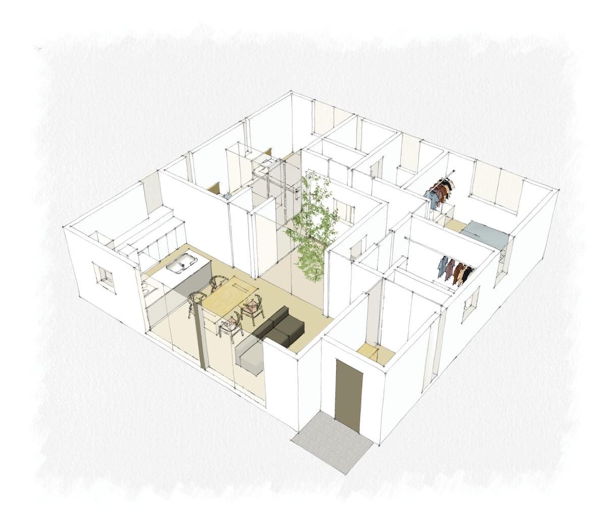 一級建築士が手書き風の立体間取り図を作成します →手書き風で親しみやすく！立体的で暮らしをイメージしやすく！ イメージ4