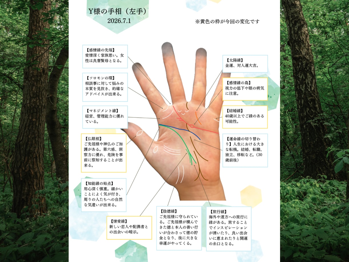 画像解説付き手相占いいたします ボリューム鑑定文と分かりやすい画像解説のセットです。 イメージ2