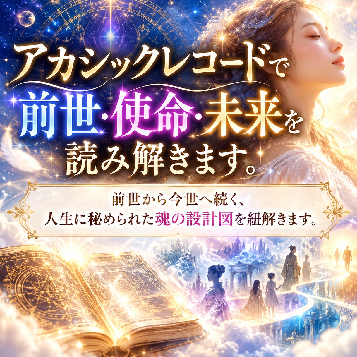 アカシックレコードで前世・使命・未来を読み解きます 前世から今世へ続く、人生に秘められた魂の設計図を紐解きます イメージ2