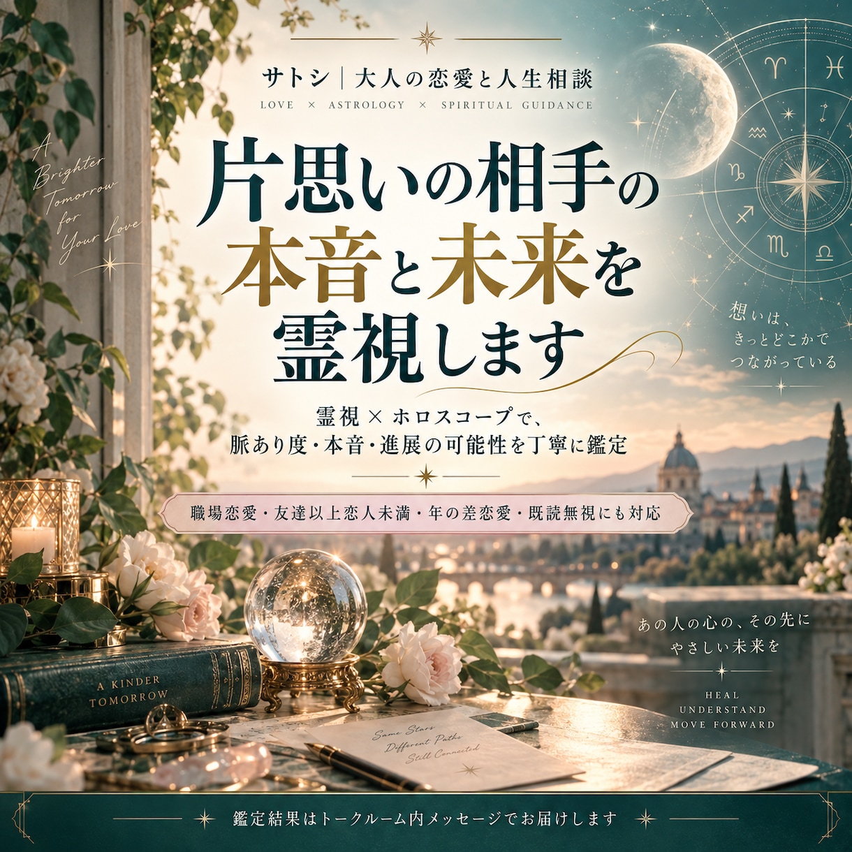 片思いの相手の本音と未来を霊視します 脈あり度・本心・進展の可能性を丁寧に鑑定 イメージ1