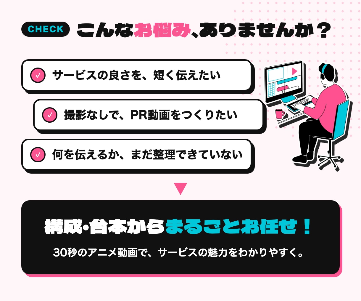 伝わるサービス紹介アニメーション動画を制作します 構成・ナレーション込み！30秒のPR動画をお手頃価格で イメージ2