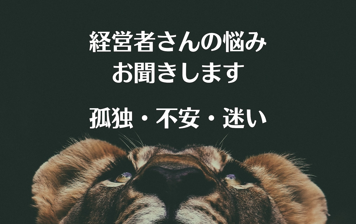 孤独な経営者さんの抱える様々な悩みをお聴きします 誰にも相談できずに、孤独で、不安で、困っているあなたへ。 イメージ1