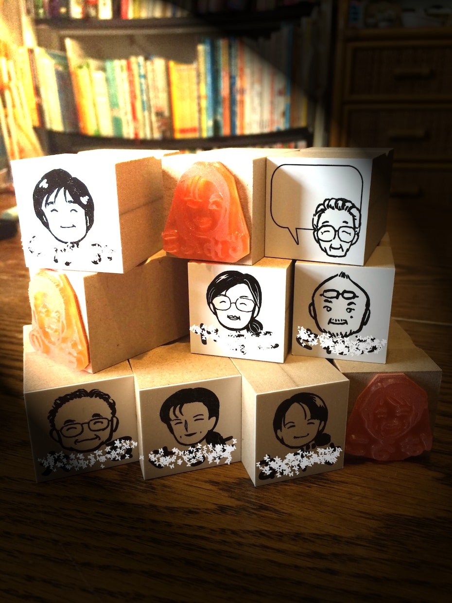 オリジナル似顔絵スタンプ（ゴム印完成品）作ります お世話になった先生へのプレゼントに！営業職の方にも！ イメージ2