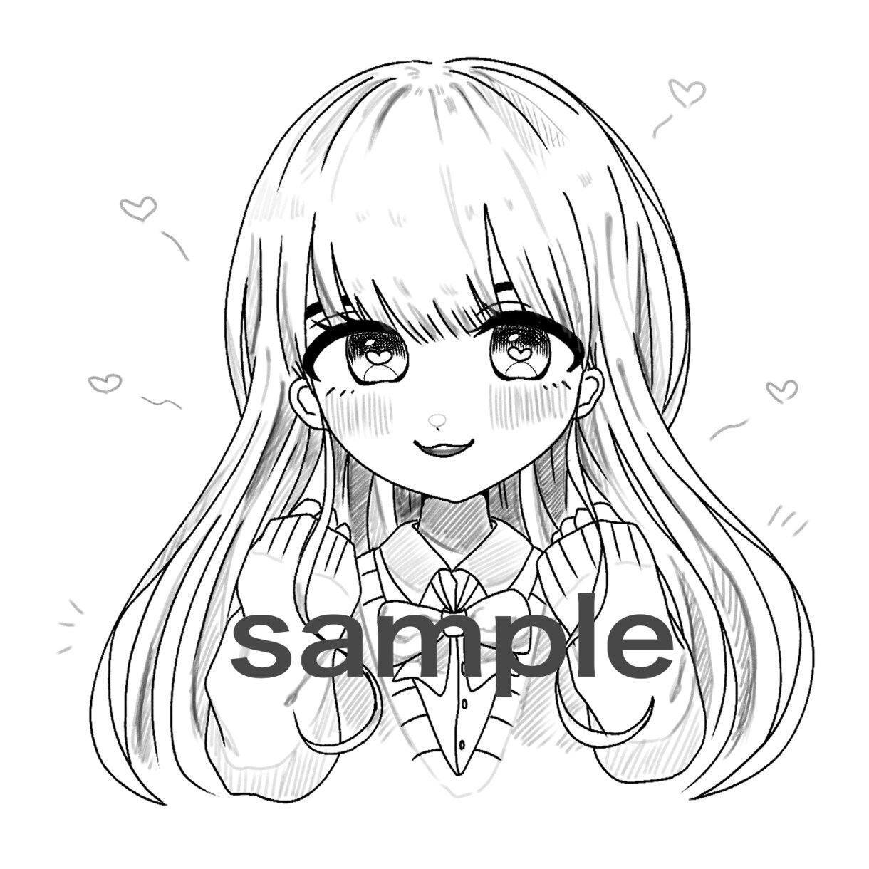 モノクロorカラーでSMS等のアイコンを制作します かっこいい〜かわいい女の子を描きます！ イメージ4