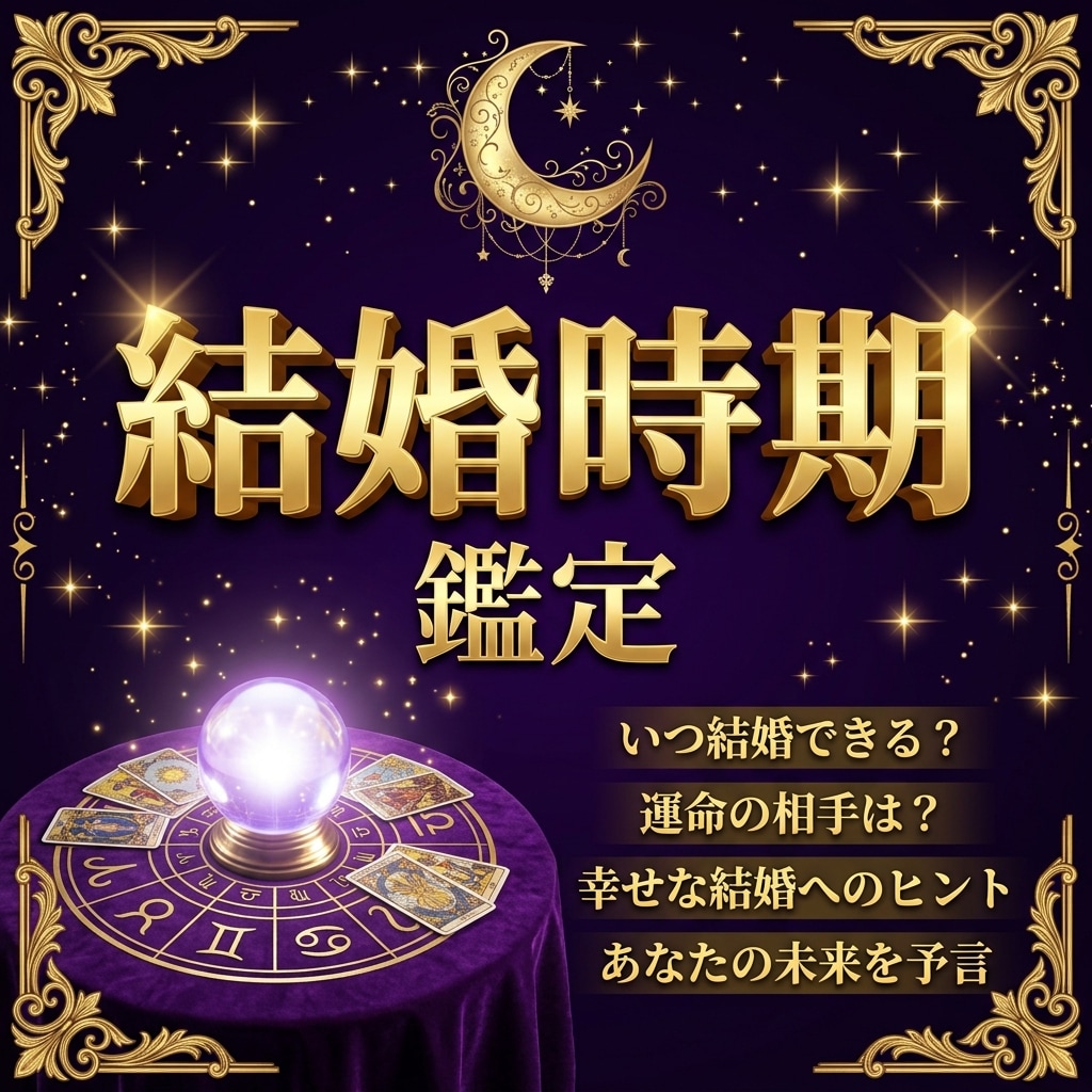 婚期と結婚のご縁を数秘術×タロットで視ます 結婚のベストタイミングをPDF鑑定書でお届けします イメージ1