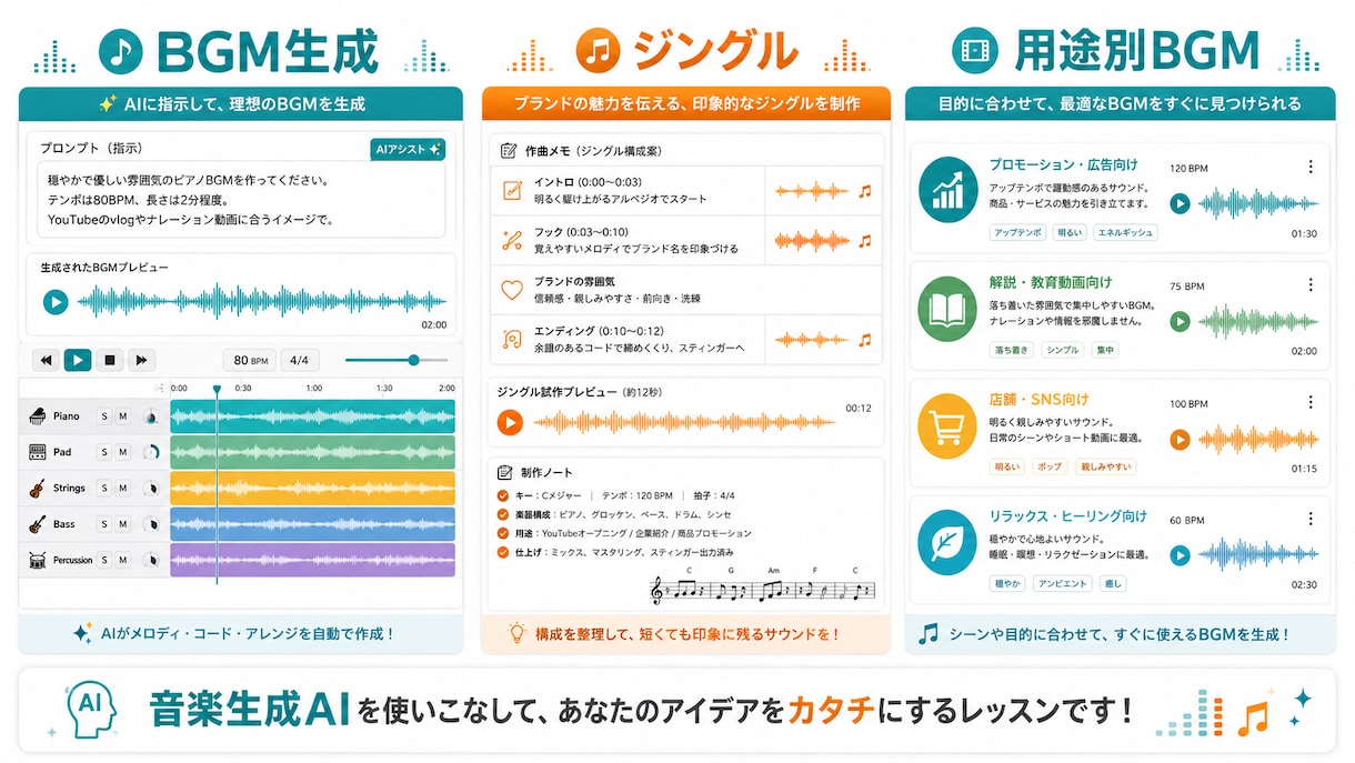 ココナラ最安値｜音楽生成AI教えます 音楽生成AIの使い方を基礎から教えます イメージ1