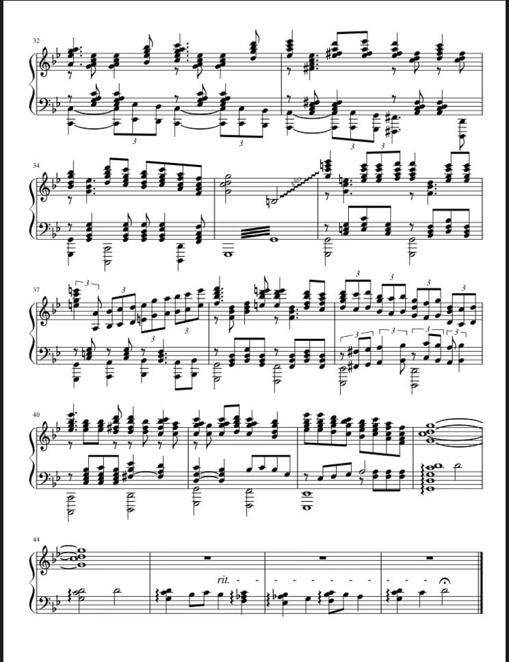 移調 (キーチェンジ) して綺麗な楽譜を作ります ボーカル/メロディ/ピアノ/パート譜/吹奏楽/管弦/コード イメージ4