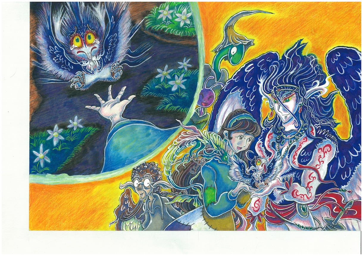 ちょっと個性派タッチのアイコン・ヘッダー等描きます 水彩と色鉛筆の質感が温かい、個性派キャラのアイコンをどうぞ! イメージ5