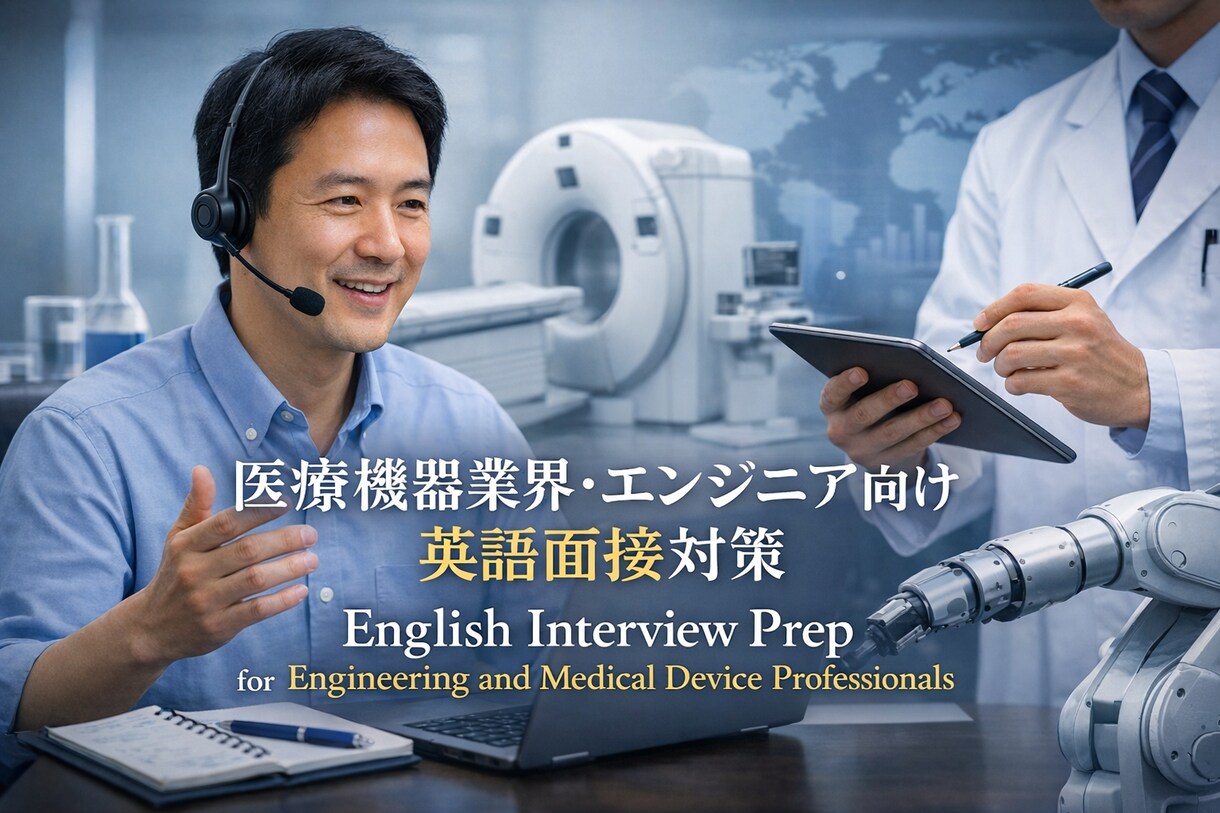 エンジニア・医療機器業界向け英語面接の指導します 採用側の視点で、英語面接で評価されやすい答え方を整理します イメージ1