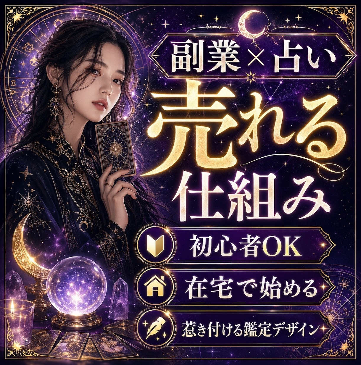 特別価格！残4名限定！ 副業で占いのやり方教えます 在宅で好きを仕事に！初心者でも効率的な収益化を支援！ イメージ1