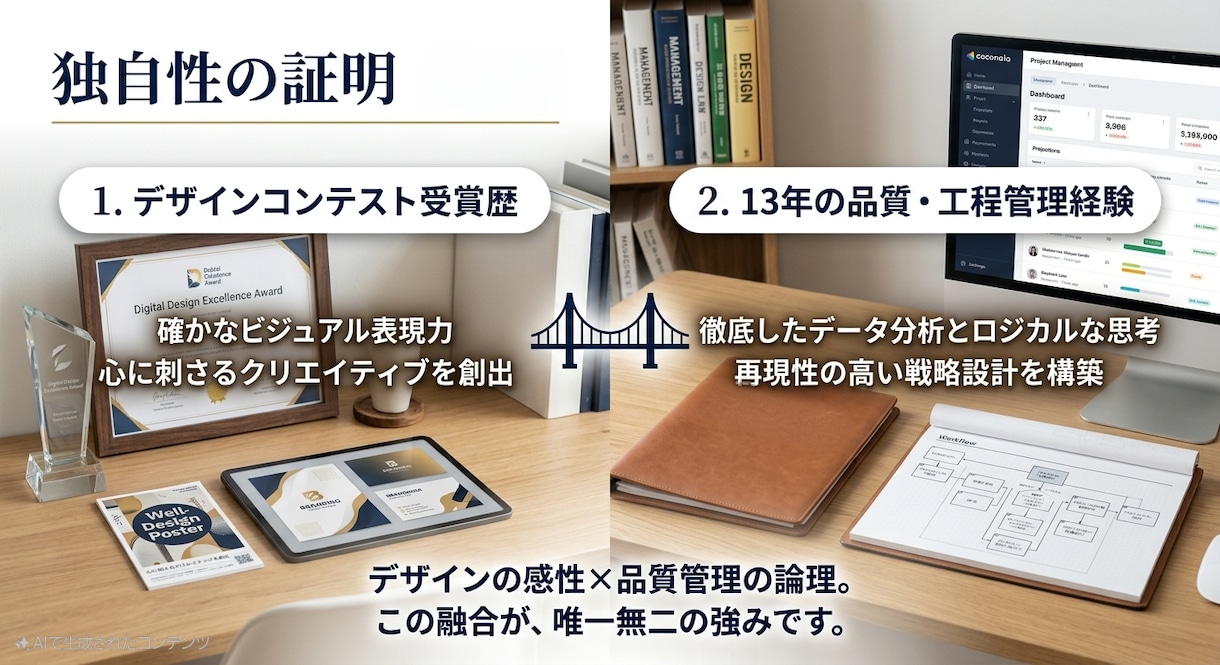 デザイン&分析力で売れる仕組みをトータル設計します デザイナーの感性と品質管理の視点で、確実な成長戦略を提案。 イメージ2