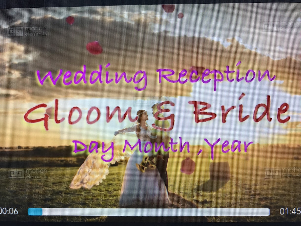 花とハートおしゃれなオープニングムービー作ります 結婚式やパーティーのオープニングムービー、登場前の前座に。 イメージ1