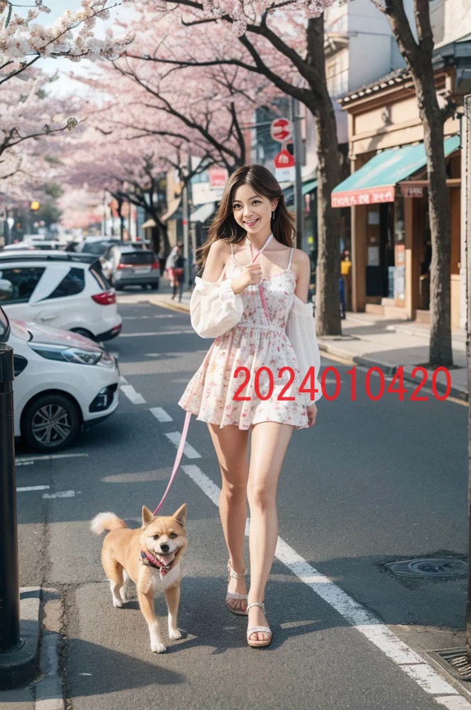 AIで作成した犬の散歩をする女子高生の写真販売ます 撮影や商用利用が難しい、犬の散歩をする女子高生のAI写真販売 イメージ5