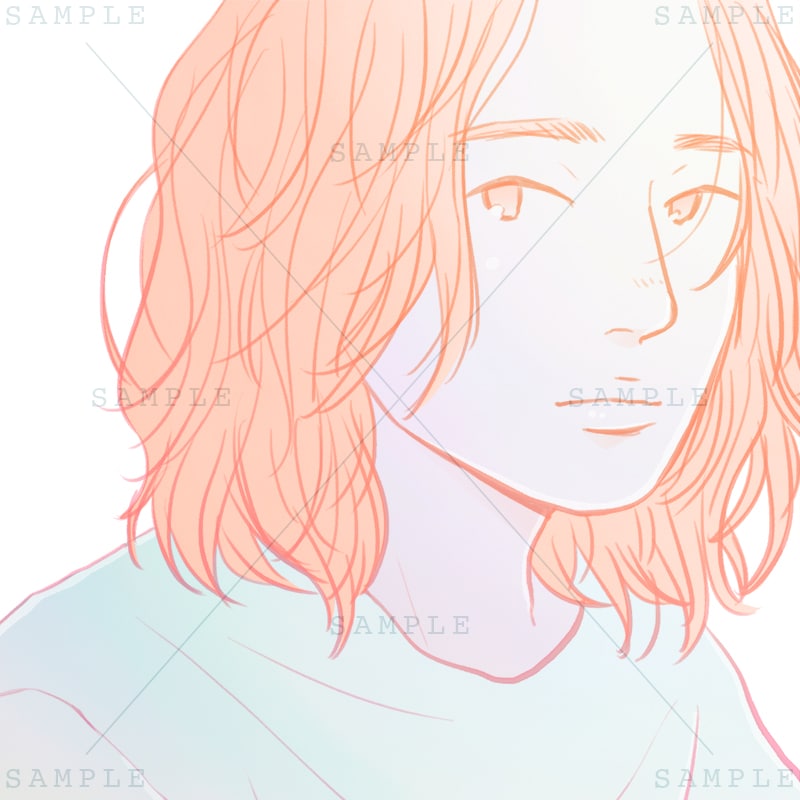 グラデーションカラーの繊細な人物イラストを描きます アイコン・似顔絵・表紙用等お気軽にご相談ください＾＾ イメージ5